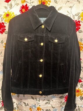 LAUREN JEANS CO. RALPH LAUREN CORDUROY JEAN JACKET WOMENS SIZE LARGE